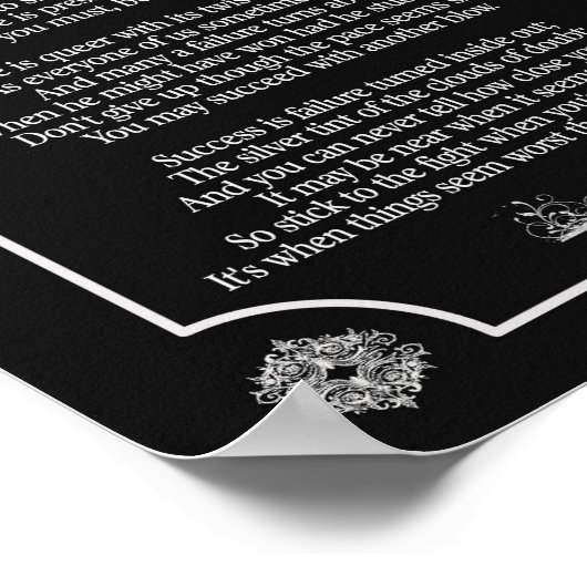 Stop niet met gedicht — 8 x 10 afdrukken poster (Hoek)