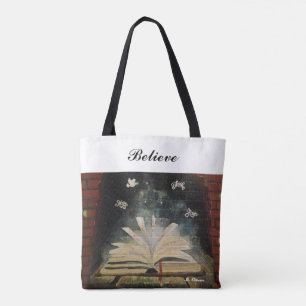 "Stop niet met geloven." All-Over-Print Canvas tas