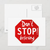 STOP niet met geloven Briefkaart (Voorkant / Achterkant)
