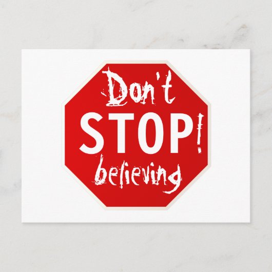 STOP niet met geloven Briefkaart (Voorkant)