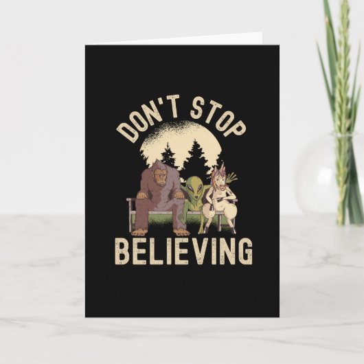 Stop niet met geloven - grappige UFO-voet Kaart (Voorkant)