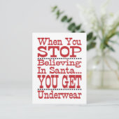 Stop niet met geloven in de kerstman feestdagenkaart (Staand voorkant)