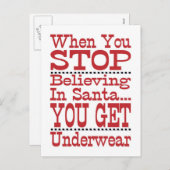 Stop niet met geloven in de kerstman feestdagenkaart (Voorkant / Achterkant)