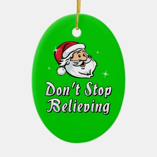 Stop niet met geloven keramisch ornament (Voorkant)