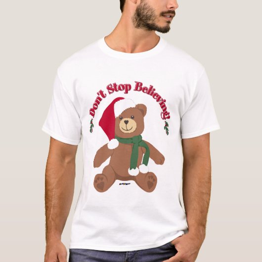 Stop niet met geloven! kerstBeer T-shirt (Voorkant)