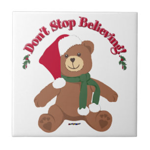 Stop niet met geloven! kerstBeer Tegeltje