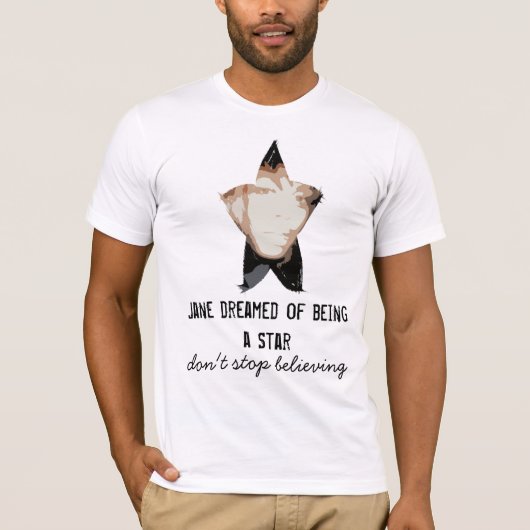 Stop niet met geloven t-shirt (Voorkant)