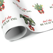 Stop niet met het Beleafing Potted Planten Kerstmi Cadeaupapier (Rol Hoek)