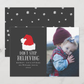 Stop niet met het geloven van de kerstkaarten van  feestdagenkaart (Voorkant / Achterkant)