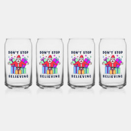 Stop niet met het geloven van de kerstman met gesc blikvorm glas