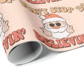 Stop niet met het geloven van de retro sinterklaas cadeaupapier (Rol Hoek)
