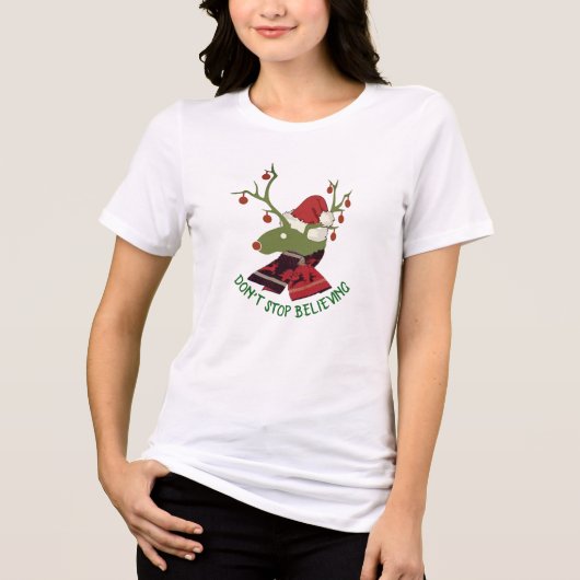 Stop niet met het geloven van Faith Santa Christma Tri-Blend Shirt (Voorkant)