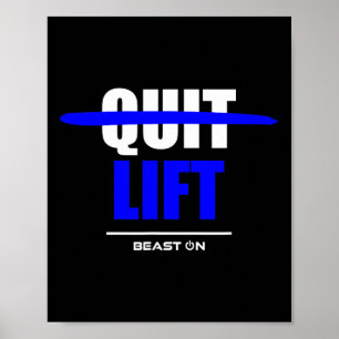 Stop niet met het opheffen van Lift Fitness Gym Bo Poster