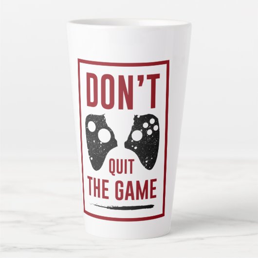 Stop niet met het spel latte mok (Voorkant)