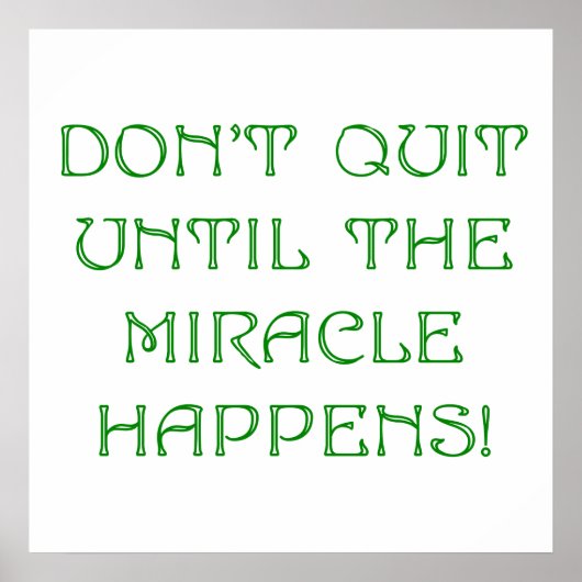 Stop niet met het wonder. poster (Voorkant)