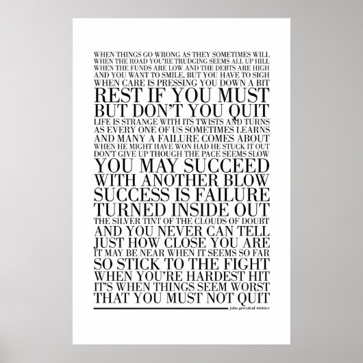 Stop niet met John Greenleaf Whittier Poster (Voorkant)