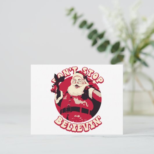 Stop niet met kerst te geloven briefkaart (Staand voorkant)