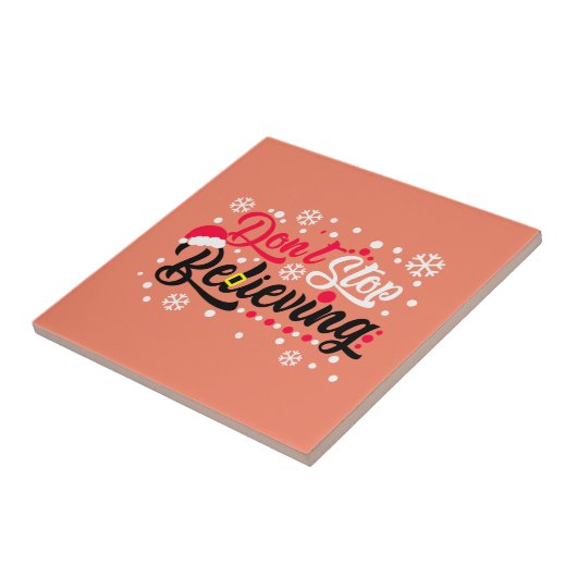 Stop niet met Kerstmis te geloven dat de rendieraa Tegeltje (Zijkant)