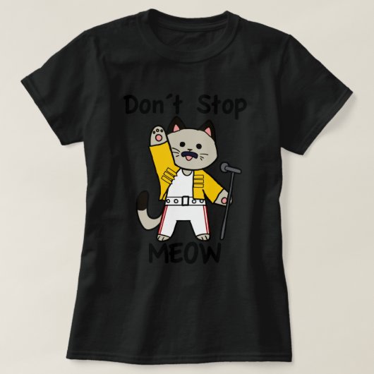 Stop niet met Meow T-shirt (Design voorkant)