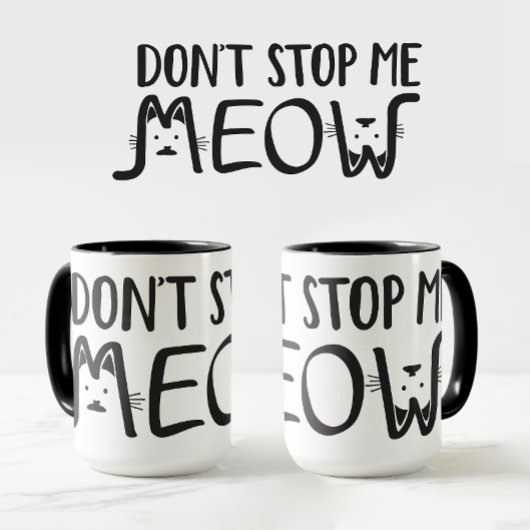 Stop niet met mij │ Grappig Quote Black White Typo Mok