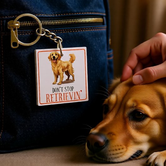 Stop niet met ophalen - hondenliefhebber- Golden R Sleutelhanger
