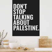 Stop niet met praten over Palestine Basic White Poster (Keuken)
