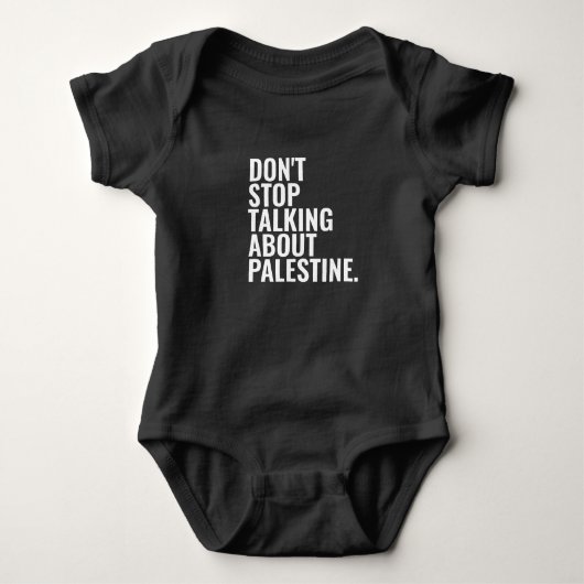 Stop niet met praten over Palestine Basic White Romper (Voorkant)