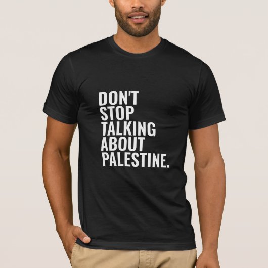 Stop niet met praten over Palestine Basic White T-shirt (Voorkant)