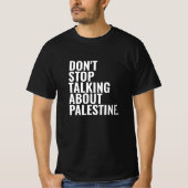 Stop niet met praten over Palestine Basic White T-shirt (Voorkant)