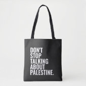 Stop niet met praten over Palestine Basic White Tote Bag (Voorkant)