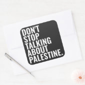Stop niet met praten over Palestine Basic White Vierkante Sticker (Envelop)