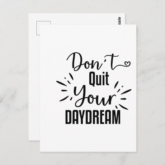 Stop niet met uw dagdroomuitnodiging en aankondigi briefkaart (Voorkant / Achterkant)