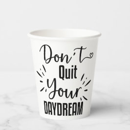 Stop niet met uw dagdroomuitnodiging en aankondigi papieren bekers