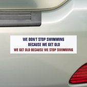 Stop niet met zwemmen bumpersticker (Op auto)