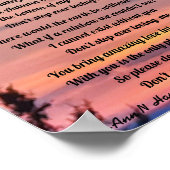 STOP NIET OOIT VAN ME POSTER (Hoek)