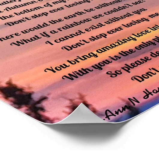 STOP NIET OOIT VAN ME POSTER (Hoek)