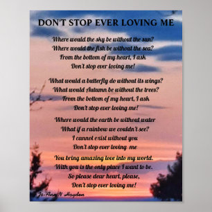 STOP NIET OOIT VAN ME POSTER