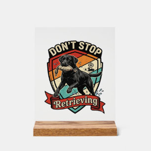 Stop Niet Ophaal Zwarte Labrador Hond Eend Retro Acryl Bord