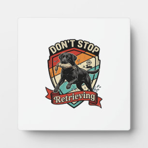 Stop Niet Ophaal Zwarte Labrador Hond Eend Retro Fotoplaat