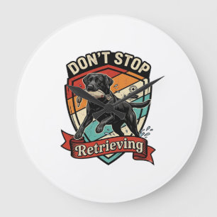 Stop Niet Ophaal Zwarte Labrador Hond Eend Retro  Grote Klok