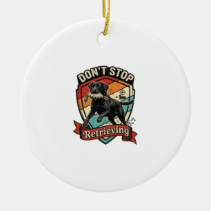 Stop Niet Ophaal Zwarte Labrador Hond Eend Retro Keramisch Ornament