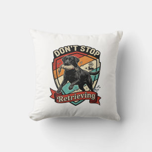 Stop Niet Ophaal Zwarte Labrador Hond Eend Retro  Kussen