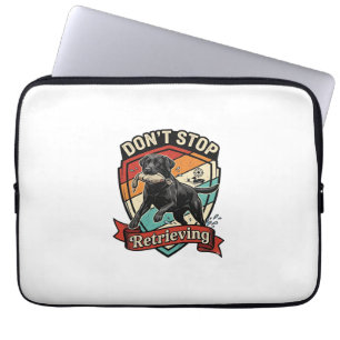 Stop Niet Ophaal Zwarte Labrador Hond Eend Retro Laptop Sleeve