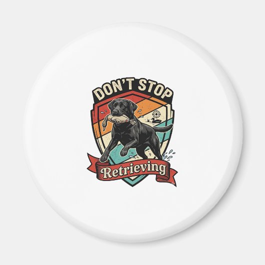 Stop Niet Ophaal Zwarte Labrador Hond Eend Retro Magneet (Voorkant)