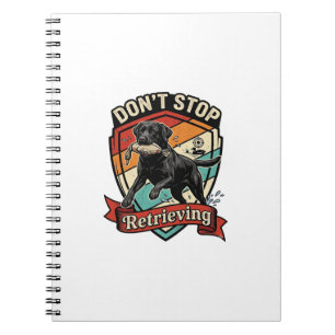 Stop Niet Ophaal Zwarte Labrador Hond Eend Retro  Notitieboek