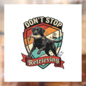 Stop Niet Ophaal Zwarte Labrador Hond Eend Retro Raamsticker (Vel 2)