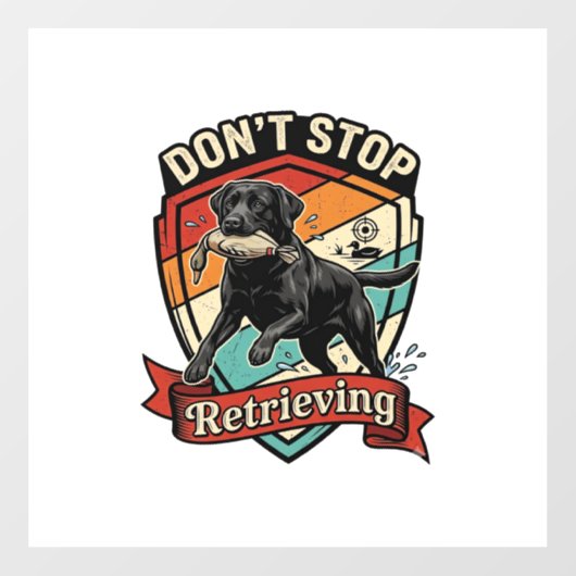 Stop Niet Ophaal Zwarte Labrador Hond Eend Retro Raamsticker (Vel)