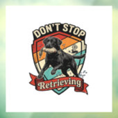 Stop Niet Ophaal Zwarte Labrador Hond Eend Retro Raamsticker (Vel 3)