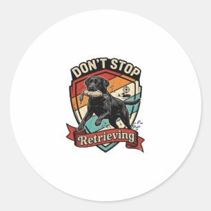 Stop Niet Ophaal Zwarte Labrador Hond Eend Retro Ronde Sticker