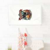 Stop Niet Ophaal Zwarte Labrador Hond Eend Retro Spandoek (Insitu)